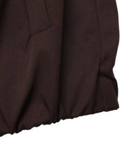 Zip Up Dropped Shoulder Jacket in Coffee Brown, fit detail