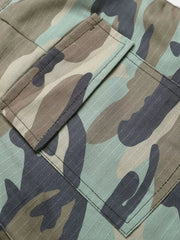 Men's Star Camouflage Cargo Capris in Green Camouflage, back view