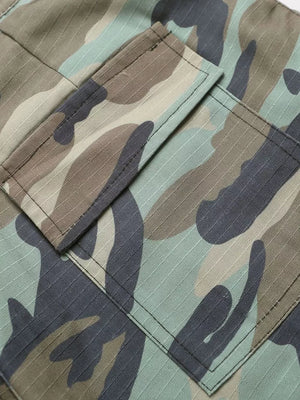 Men's Star Camouflage Cargo Capris in Green Camouflage, back view