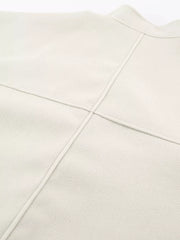 Elegant Stand Collar Open Front Outerwear in White, view 12