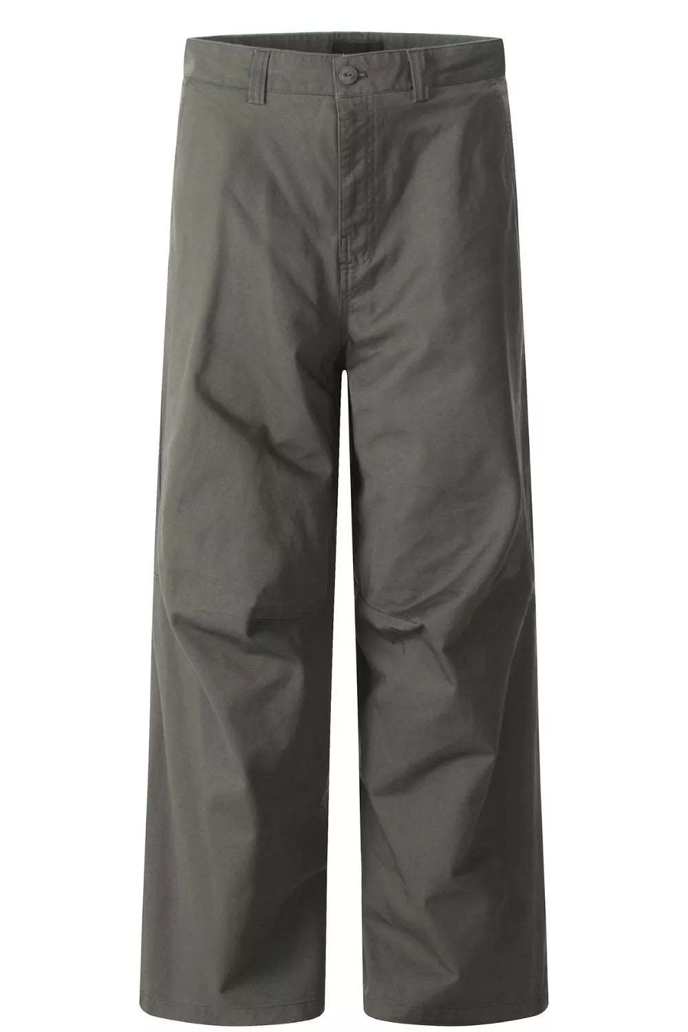 Men's wide leg cargo pants in Army Green with a relaxed fit and casual styling.