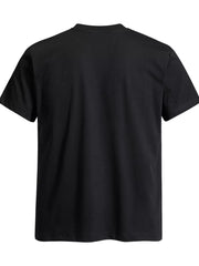 Black cotton men's t-shirt with crew neck and short sleeves.