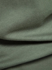 Moss green cotton polo shirt fabric detail