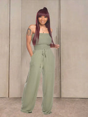 Effortless Strapless Smocked Jumpsuit