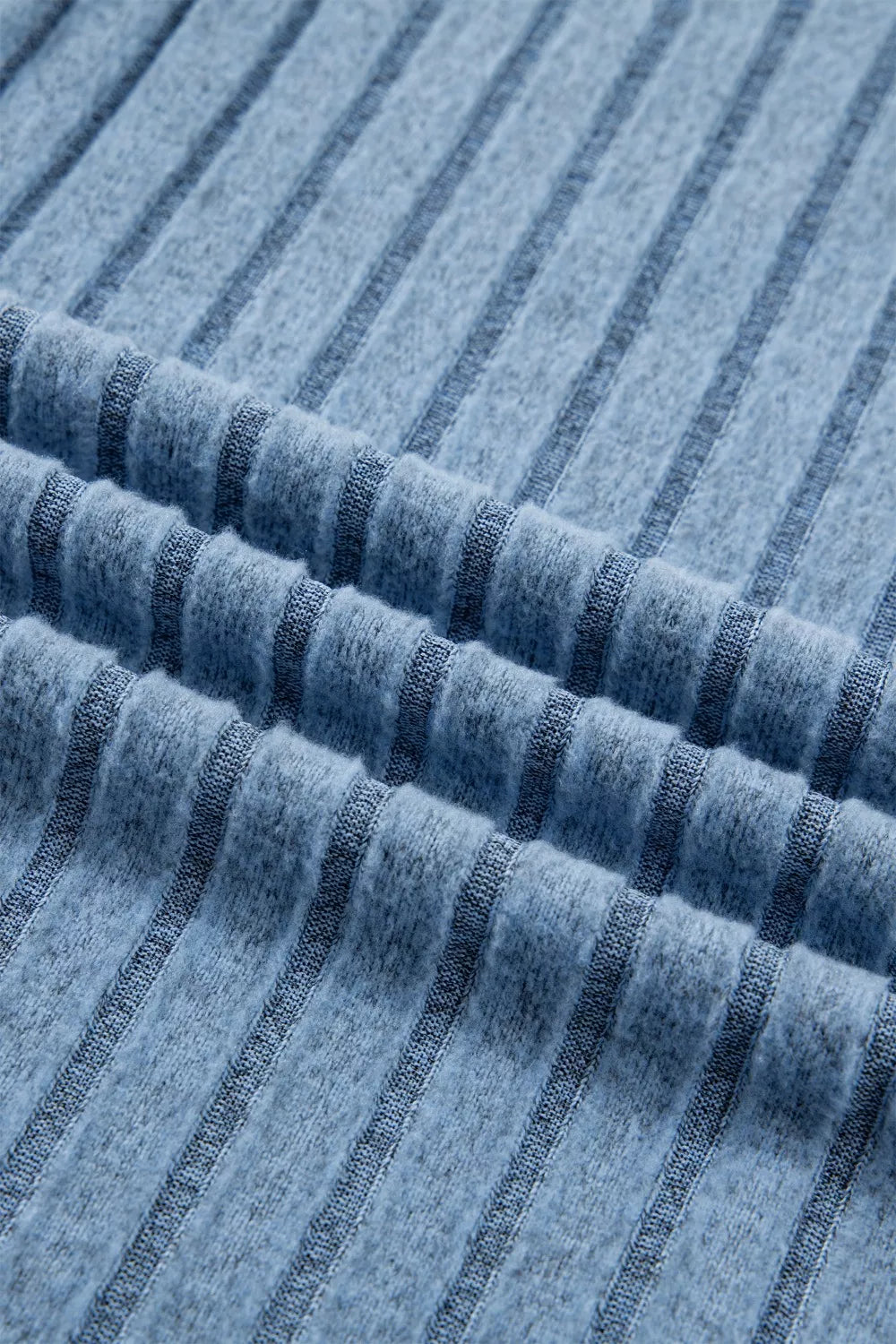 Textured blue mineral wash tank top with vertical ribbing detail