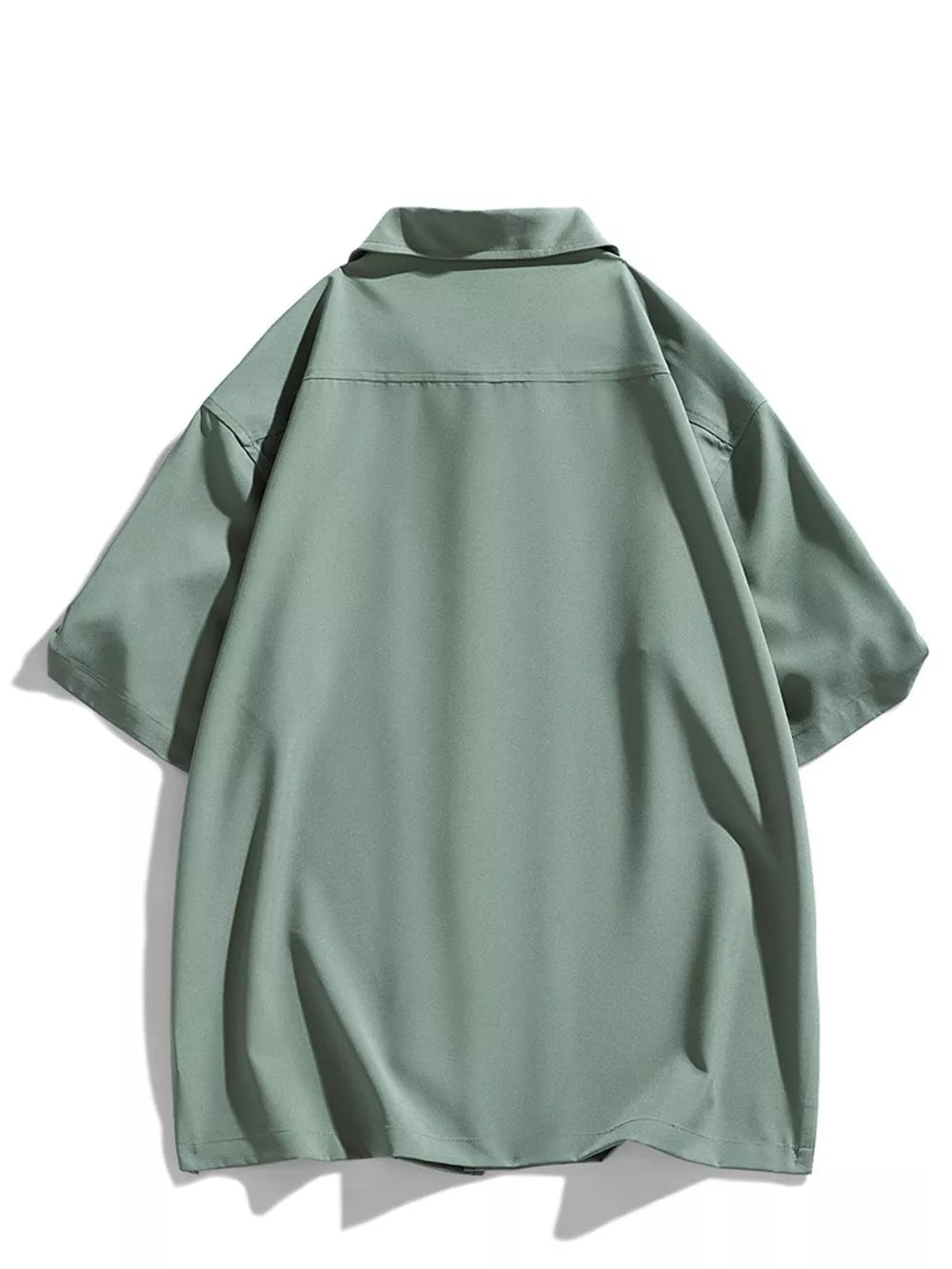 Button-down Short-sleeve Top in Air Force Blue, side view