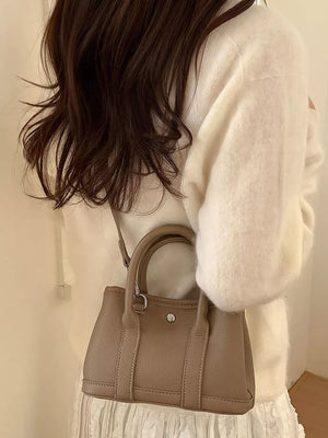 Top Handle Crossbody Bag in Brown, front view