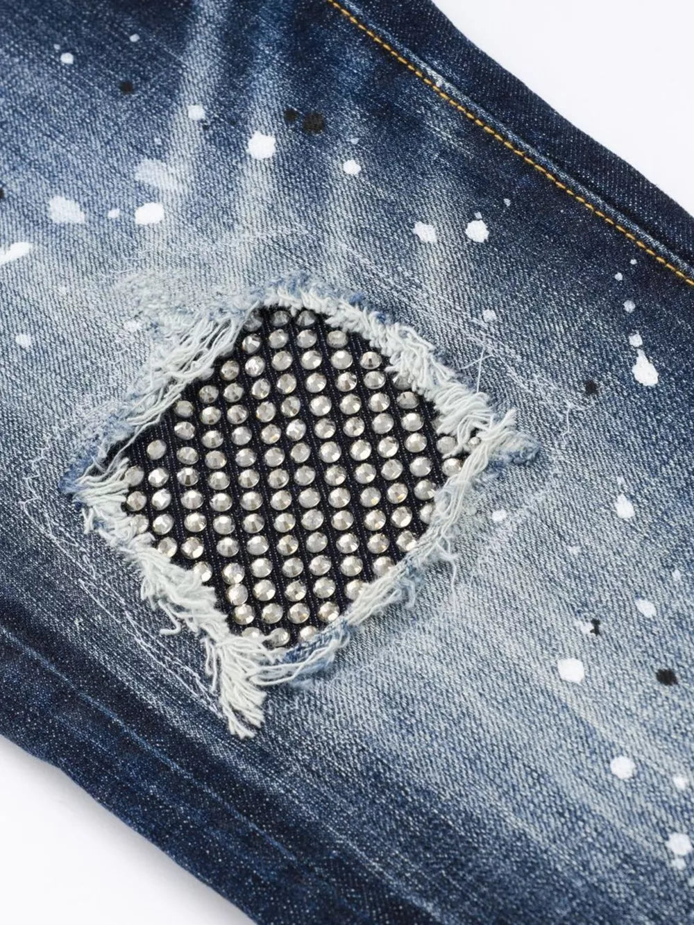 Men's Distressed Slim Fit Jeans, model styling view