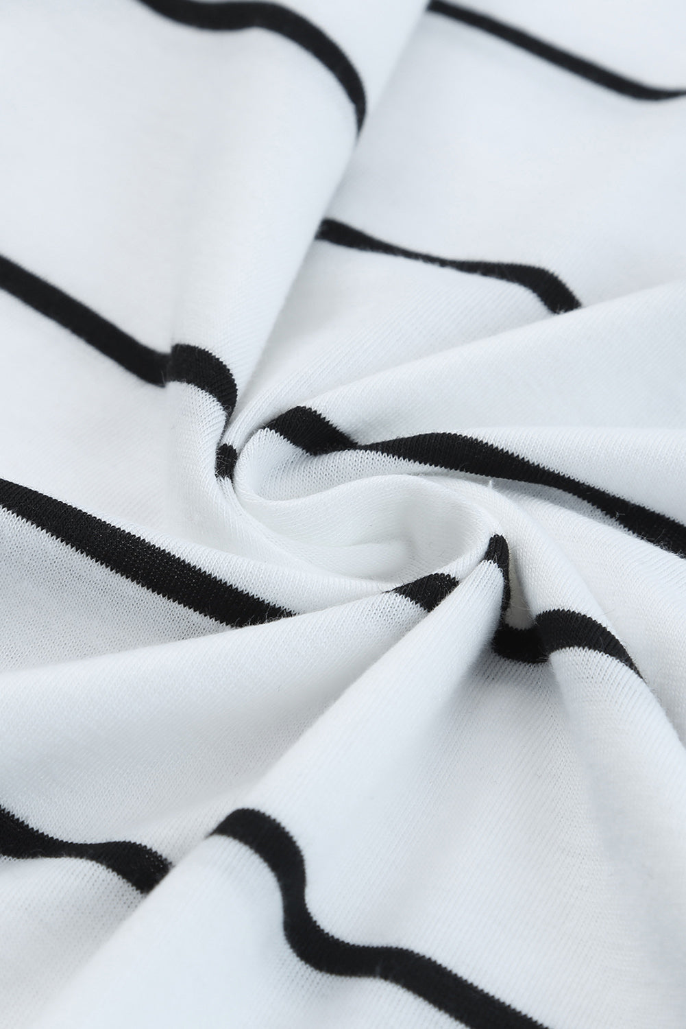 White and black horizontal stripe maxi dress fabric detail