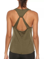 Crisscross Design Breathable Active Tank