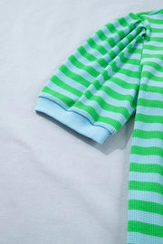 Puff Sleeve Colorblock Two-piece Set