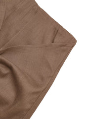 Brown twist-front skort with decorative button detail