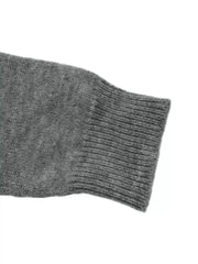 Argyle Patterned Polo Collar Sweater in Dark Gray, editorial view
