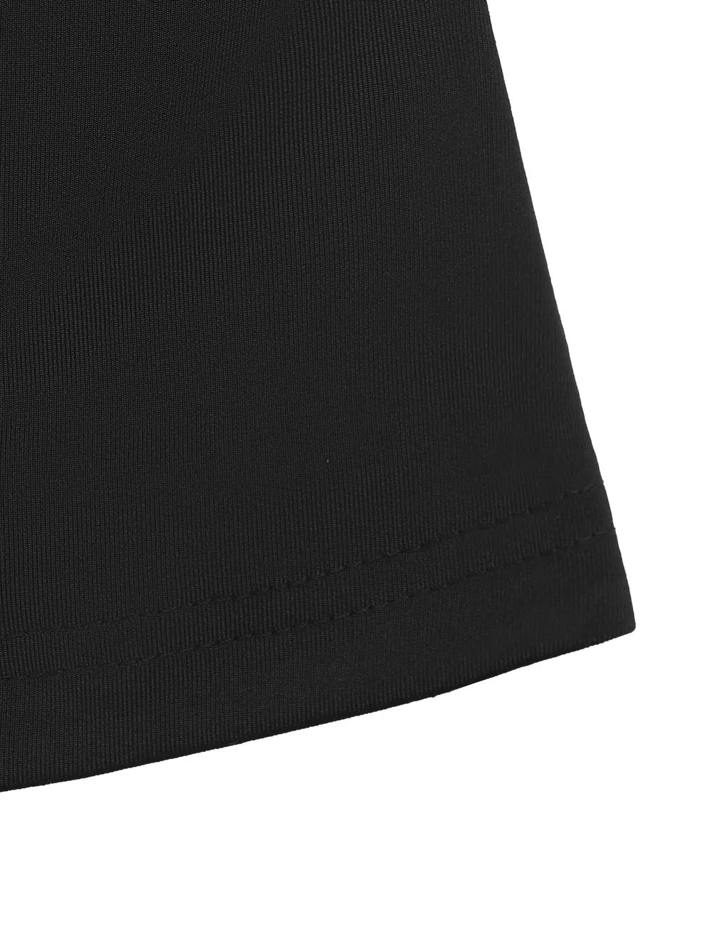 Black maternity t-shirt with ribbed texture and double-stitched hem detail.