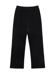 Black lounge trousers with seam detail and wide leg