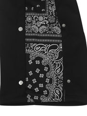 Men's Full Size Side Snap Button Pants Plus Size in Black, editorial view