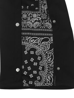 Men's Full Size Side Snap Button Pants Plus Size in Black, editorial view