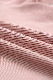 Dusty pink ribbed sweatshirt fabric detail