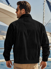 Casual Corduroy Jacket With Flap Pockets