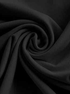 Black sleeveless round neck midi dress fabric detail