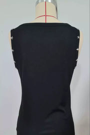 Star Detail Ribbed Tank, close-up detail