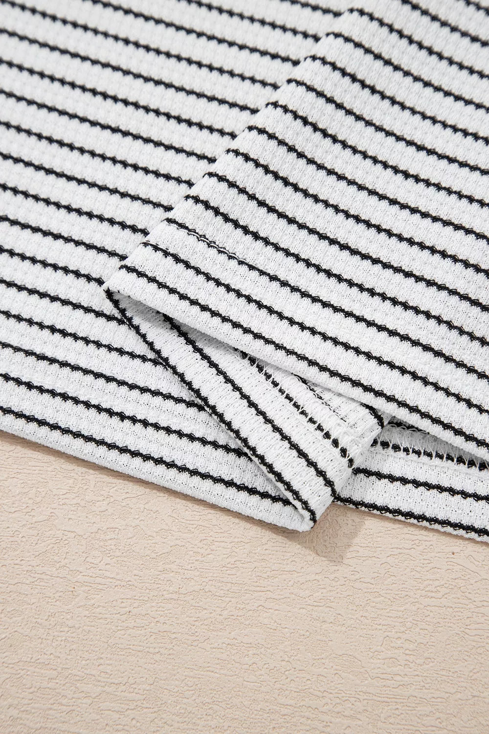 Stripe Contrasted Ruffle Trim Loose Long Sleeve Top in Stripe, view 13