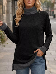 classic turtleneck sweater in Black with turtleneck