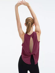 Cutout Back Active Tank With Tie Detail