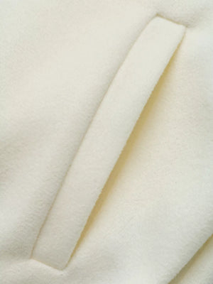 Fleece Bomber Jacket With Zipper in Apricot, fit detail