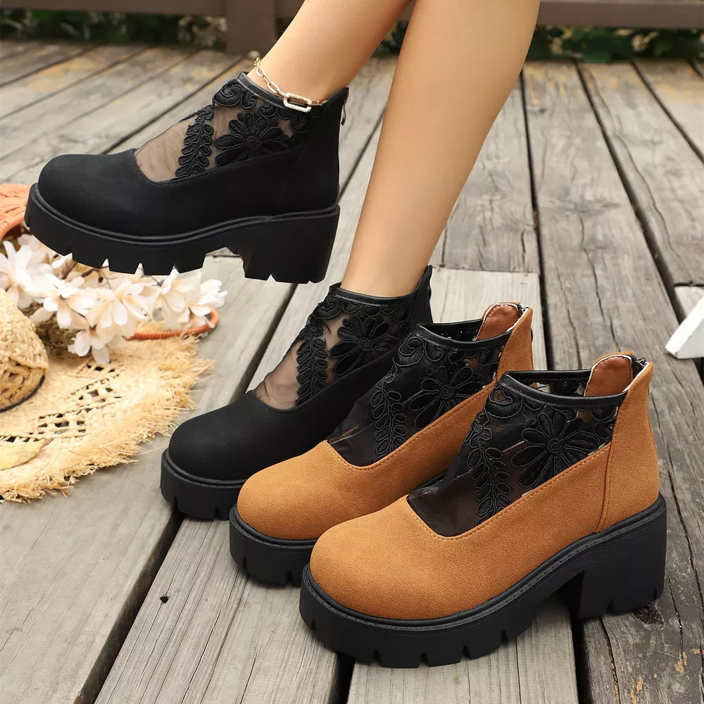 Round Toe Platform Loafers, front view