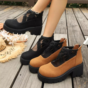 Round Toe Platform Loafers, front view