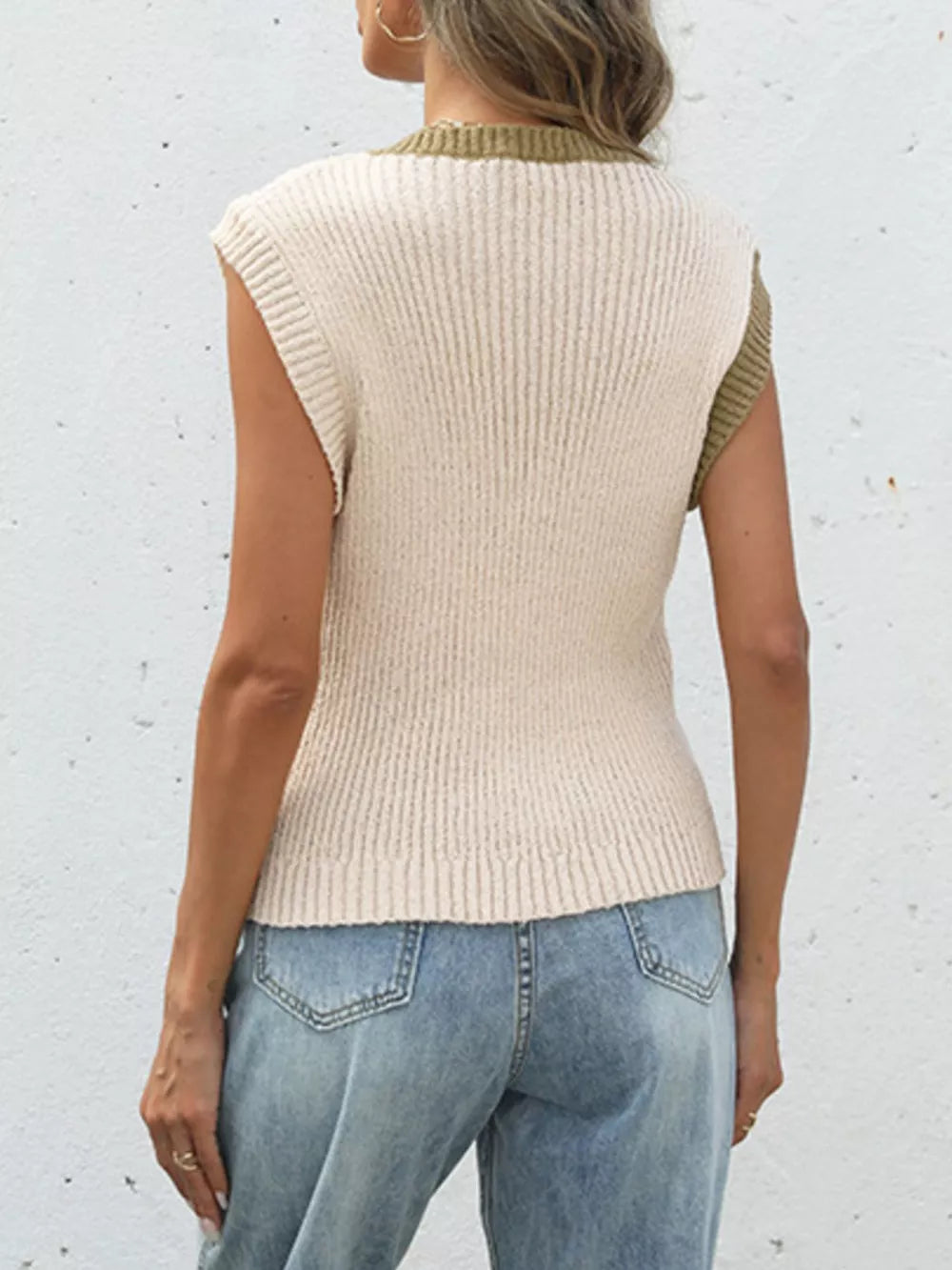 Blue regular cardigan with round neck