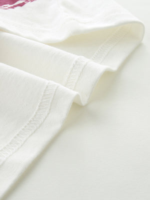 White cotton t-shirt with visible stitching detail.