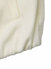 Fleece Bomber Jacket With Zipper in Apricot, alternate angle
