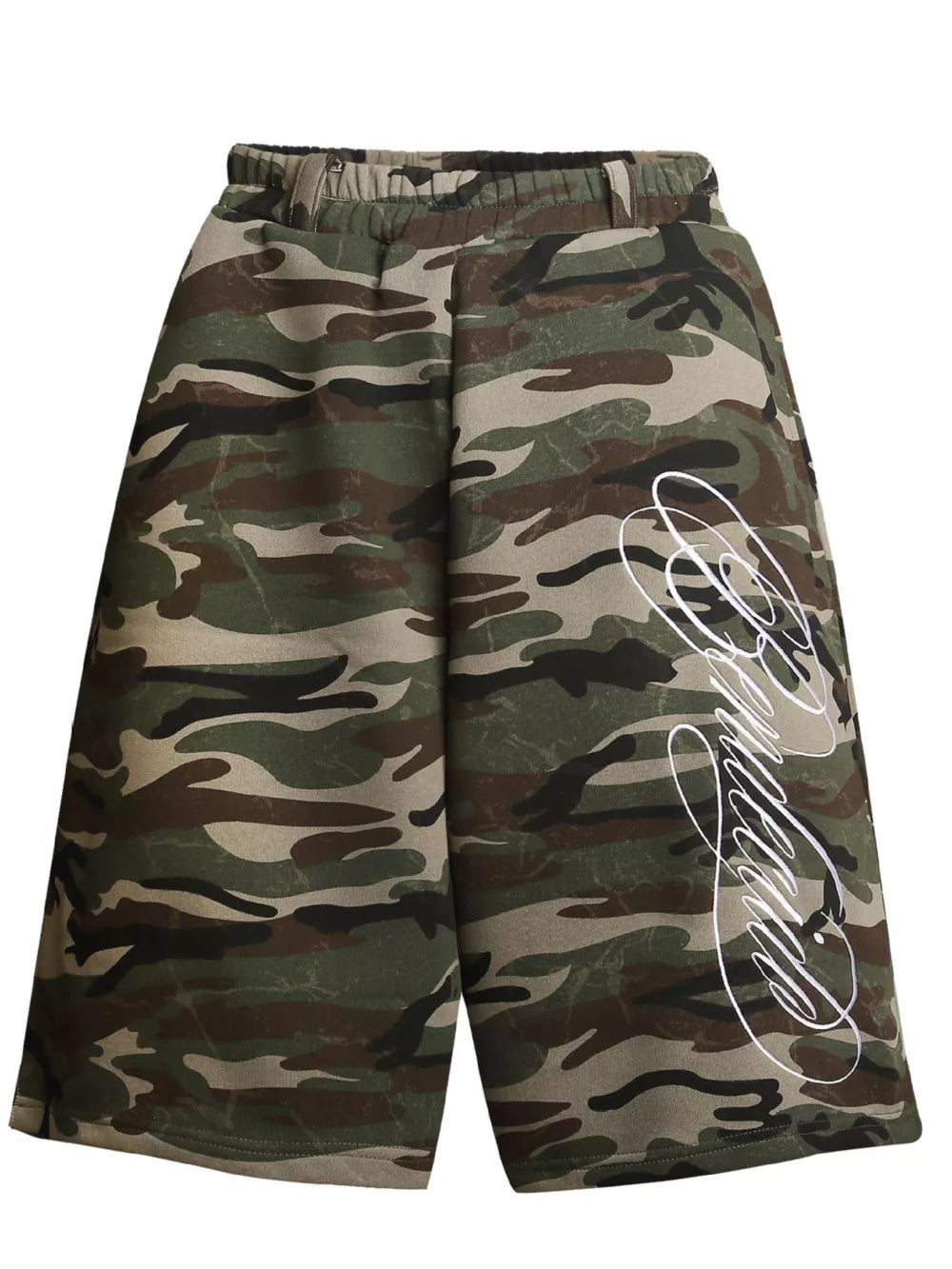 Men's Camouflage Print Capris in Green Camouflage, fit detail