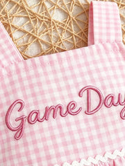 Children's Gingham Top And Shorts Set in Pink, side view