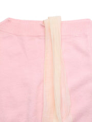 One Shoulder Bow Detail Sweater in Pink, fabric detail