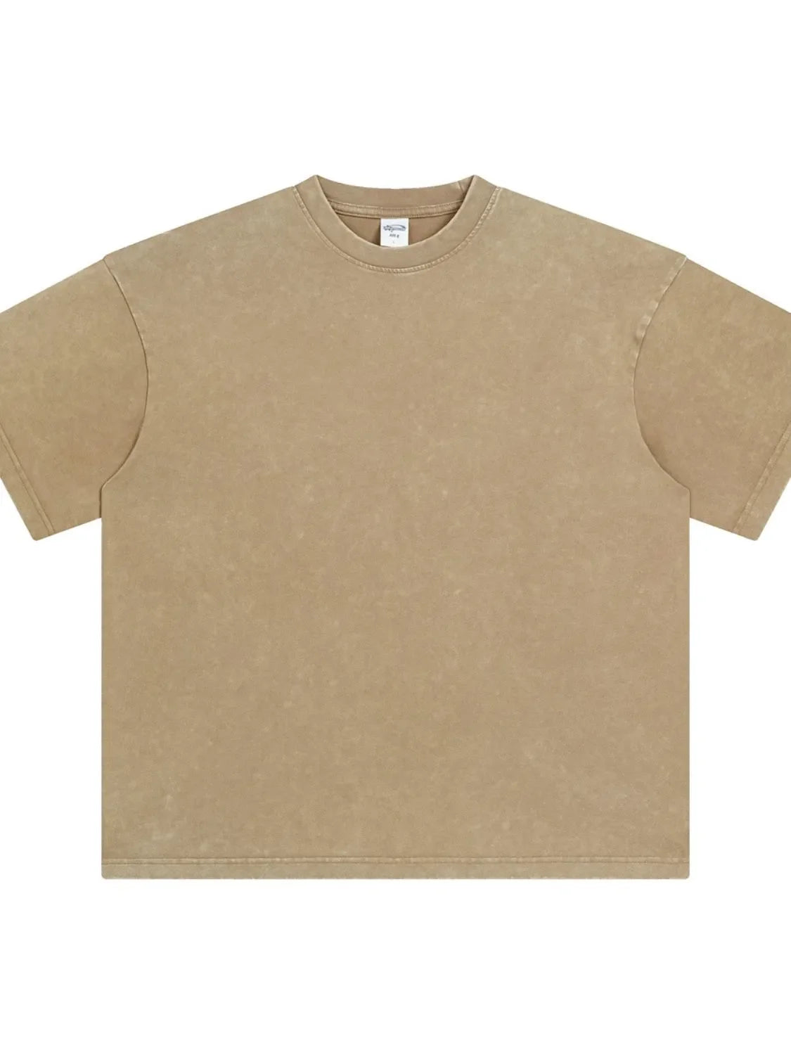 Acid wash oversized tee in Khaki with crew neck and short sleeves.