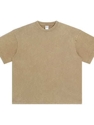 Acid wash oversized tee in Khaki with crew neck and short sleeves.