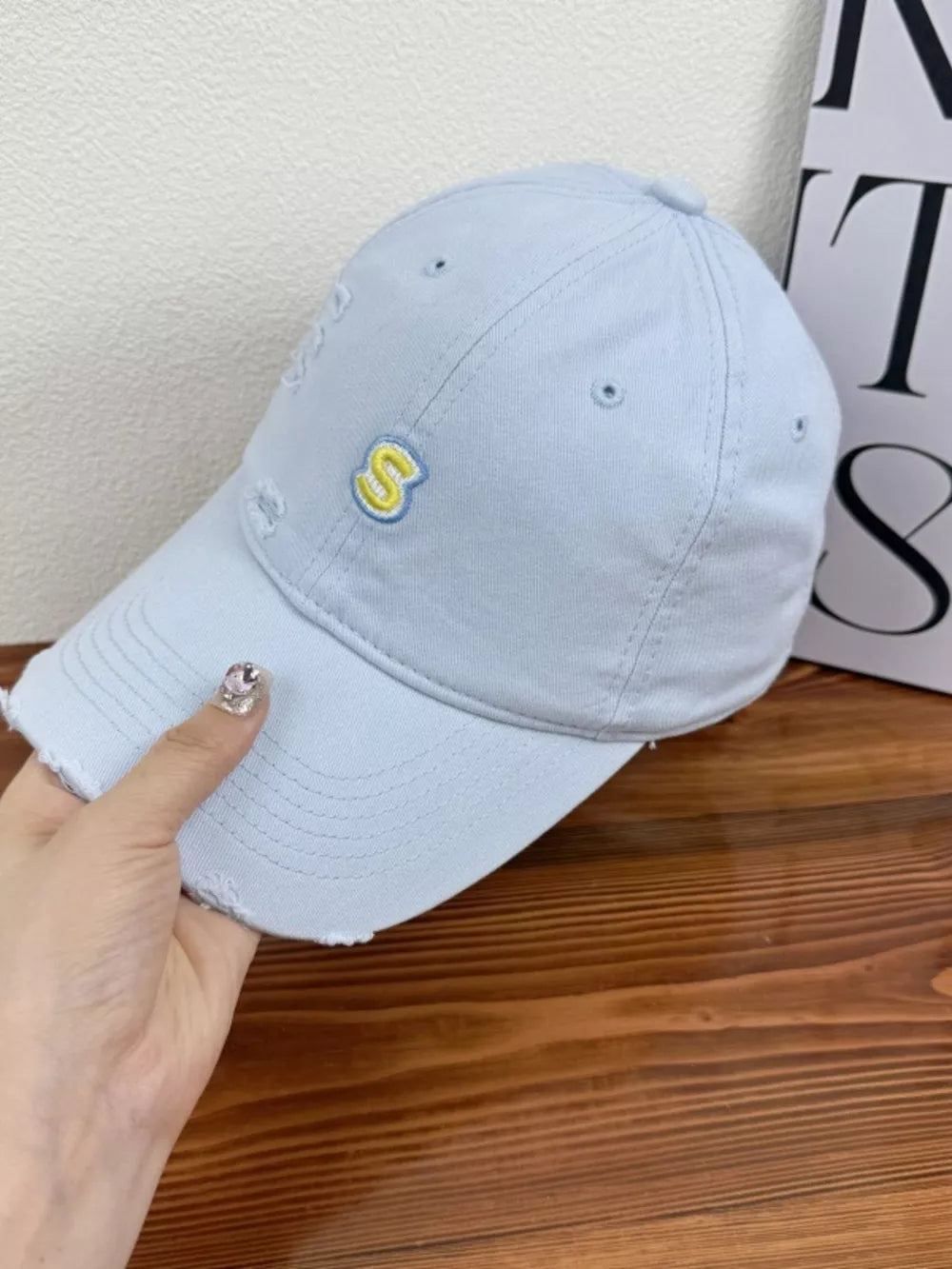 Trendy Distressed Cotton Baseball Cap