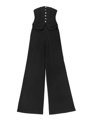 Tube Wide Leg Jumpsuit in Black, alternate angle