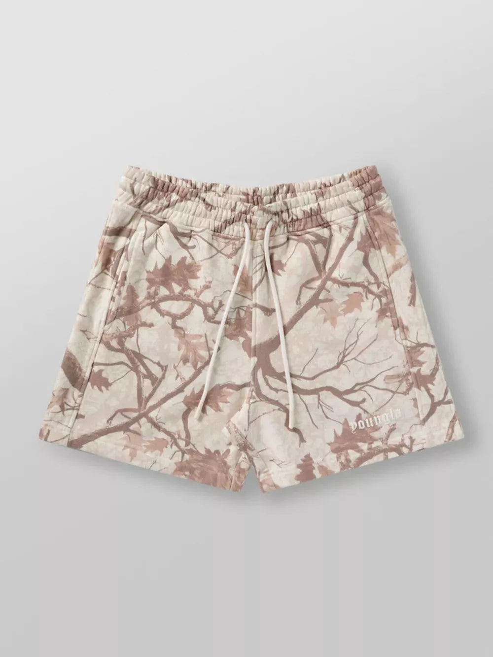 Men's Full Size Drawstring Shorts With Pockets, model styling view