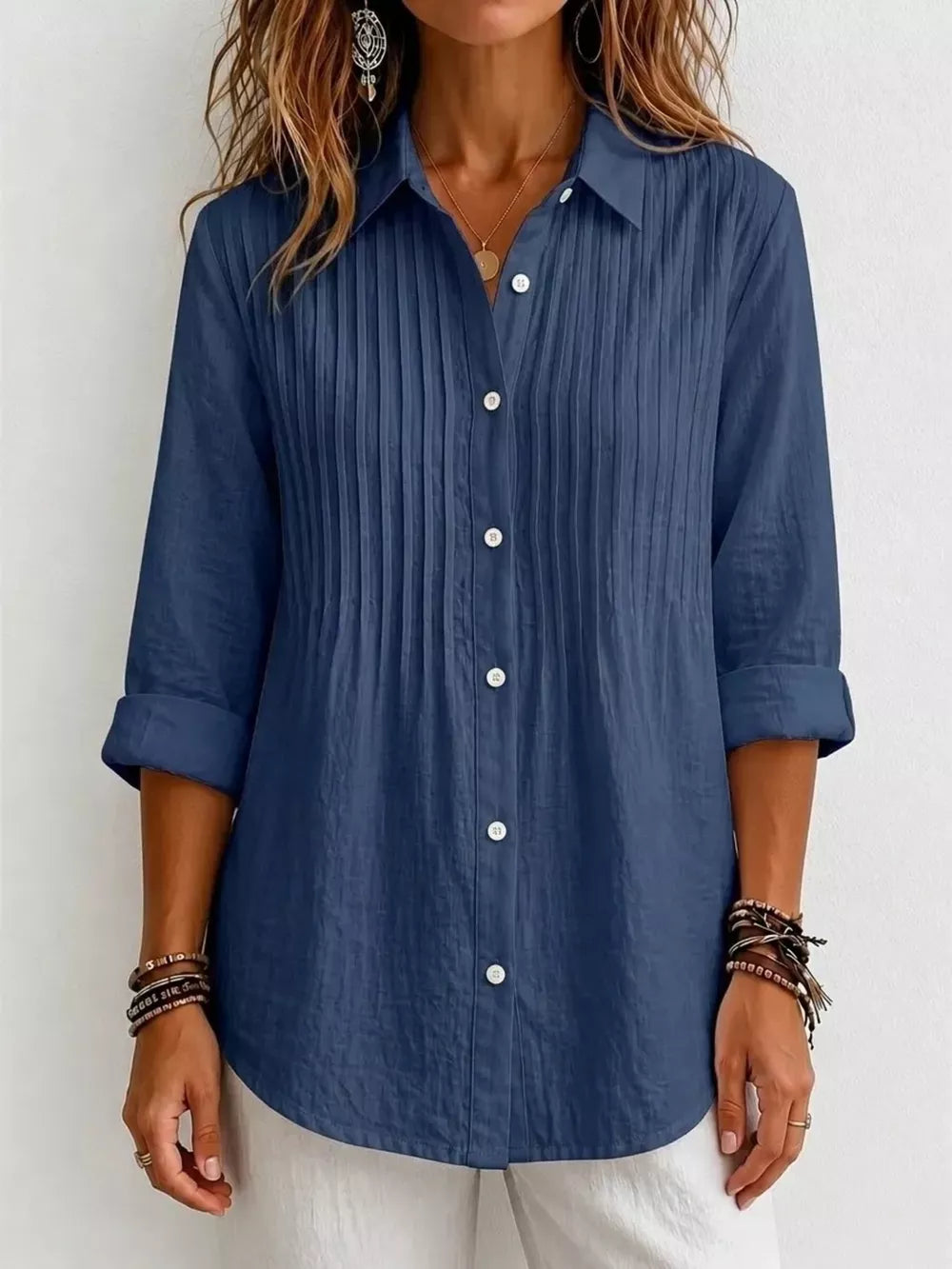 Men's Plus Size Long Sleeve Button-up Shirt, product detail