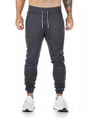 Men's Drawstring Slim Fit Joggers in Grey, product detail