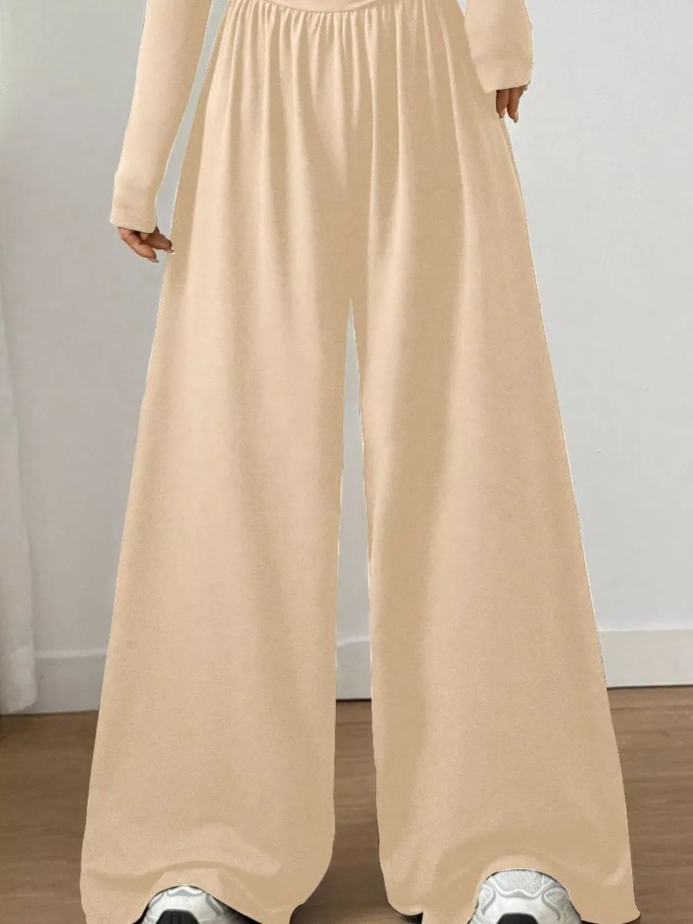 Ruched Square Neck Wide-leg Jumpsuit in Brown, view 12