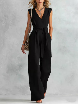 Sleeveless Wide Leg Jumpsuit, back view