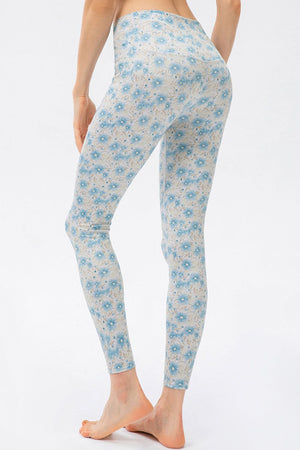 Skinny fit leggings in multicolor floral print with a high waist.