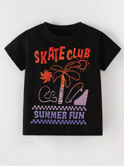 Children's Graphic Round Neck T-shirt, side view
