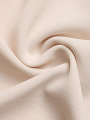 Cream polyester fabric with a subtle texture, showing soft folds and drapes.