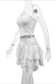 Chic Ruffled Tiered Two-piece Set